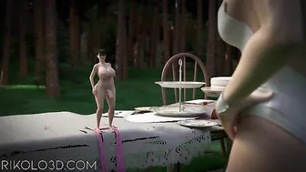 Futanari giantess fetish scene wtih lots of hard cocks and creative frottage