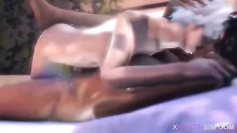 Lara Croft showing her skills in a gangbang cuckolding porn video with cum