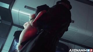 Ada Wong getting fucked by creepy looking Mr X in a spooky standing position