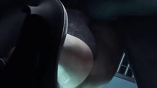 Ada Wong getting fucked by creepy looking Mr X in a spooky standing position