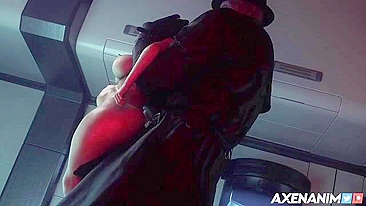 Ada Wong getting fucked by creepy looking Mr X in a spooky standing position