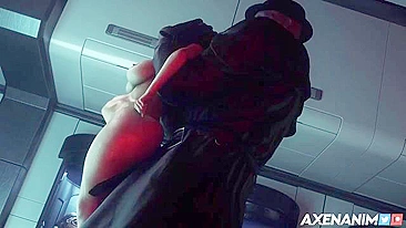 Ada Wong getting fucked by creepy looking Mr X in a spooky standing position