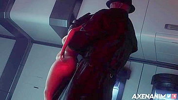 Ada Wong getting fucked by creepy looking Mr X in a spooky standing position