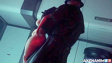 Ada Wong getting fucked by creepy looking Mr X in a spooky standing position