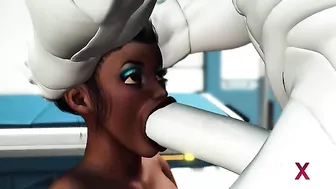 Big boobs black girl getting fucked by a really hung robot that wants her GAPED