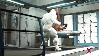 Big boobs black girl getting fucked by a really hung robot that wants her GAPED