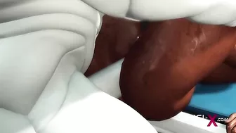 Big boobs black girl getting fucked by a really hung robot that wants her GAPED