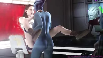 Rey from Star Wars gets fucked by that Mass Effect chick, Liara and it is HOT
