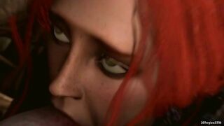 Triss Merigold gets dicked by a zombie in a well made hentai sex scene