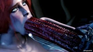 Triss Merigold gets dicked by a zombie in a well made hentai sex scene