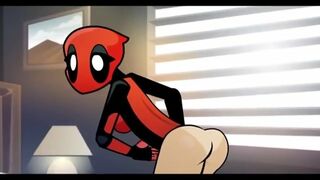 Lady Deadpool enjoying twisted teasing and hardcore fucking with a mastermind