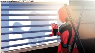 Lady Deadpool enjoying twisted teasing and hardcore fucking with a mastermind