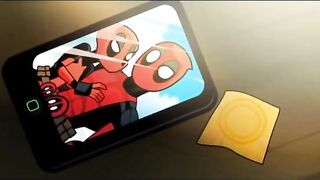 Lady Deadpool enjoying twisted teasing and hardcore fucking with a mastermind