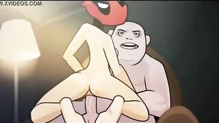 Lady Deadpool enjoying twisted teasing and hardcore fucking with a mastermind