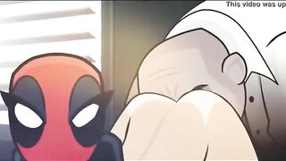 Lady Deadpool enjoying twisted teasing and hardcore fucking with a mastermind