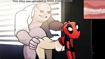 Lady Deadpool enjoying twisted teasing and hardcore fucking with a mastermind