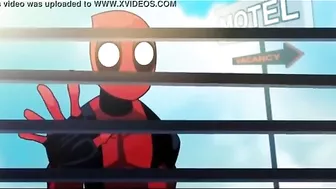 Lady Deadpool enjoying twisted teasing and hardcore fucking with a mastermind