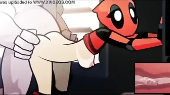 Lady Deadpool enjoying twisted teasing and hardcore fucking with a mastermind