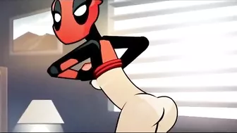 Lady Deadpool enjoying twisted teasing and hardcore fucking with a mastermind
