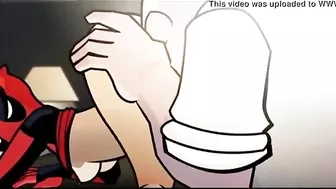 Lady Deadpool enjoying twisted teasing and hardcore fucking with a mastermind