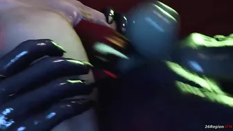 Samus Aran from Metroid is going to get ruined by a hard lizard dick here