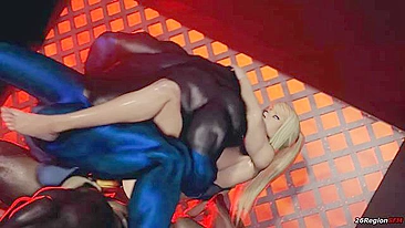 Samus Aran from Metroid is going to get ruined by a hard lizard dick here