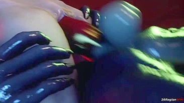 Samus Aran from Metroid is going to get ruined by a hard lizard dick here