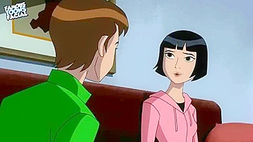 Skinny gal from Ben 10 getting fucked in a cowgirl position to orgasms