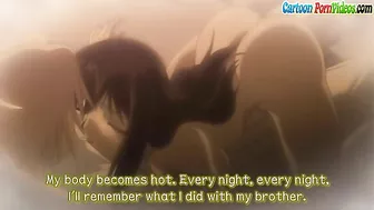 Hentai gal with a hot ass is getting ravaged on all fours in the sack in 3some