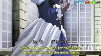 Hentai gal with a hot ass is getting ravaged on all fours in the sack in 3some