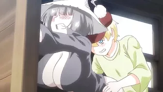 Big fuck scene with a horny hentai witch that has huge boobies and wet hole banged by petite dude