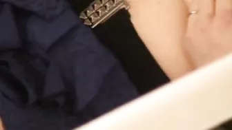 Jav Uncensored XXX Naughty Japanese girl masturbates for the camera while being watched by a voyeur.