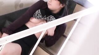 XXX Uncensored - Naughty Japanese girl masturbates for the camera, caught by voyeur.