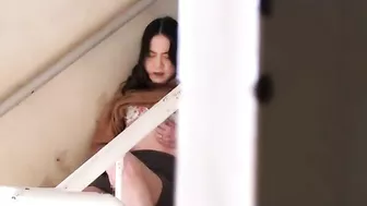 My horny Japanese roommate indulges in some solo fun for the cameras.