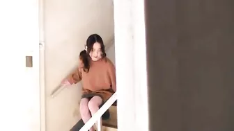 My horny Japanese roommate indulges in some solo fun for the cameras.