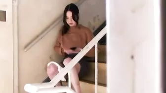 My horny Japanese roommate indulges in some solo fun for the cameras.