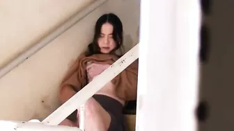 My horny Japanese roommate indulges in some solo fun for the cameras.