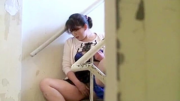 Spying on my erotic Japanese roommate during her masturbation session.