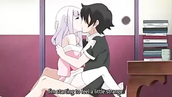 Slim figure girl is going to ride that guy's dick till he climaxes inside