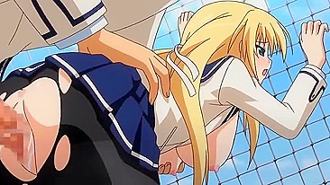 Schoolgirl wears her swimming uniform while taking dong from behind INSIDE