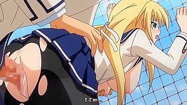 Schoolgirl wears her swimming uniform while taking dong from behind INSIDE