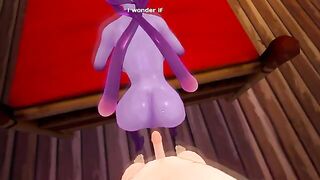 Purple hentai hottie is going to let him insert his penis deep in her cavity