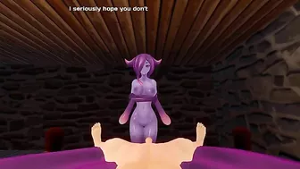 Purple hentai hottie is going to let him insert his penis deep in her cavity