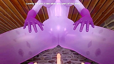 Purple hentai hottie is going to let him insert his penis deep in her cavity