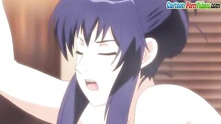Watch her fuck a sweaty hard cock and have him cum in her mouth almost