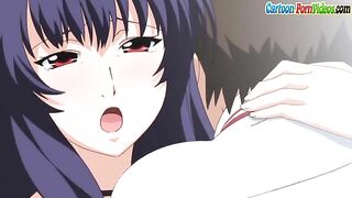 Watch her fuck a sweaty hard cock and have him cum in her mouth almost