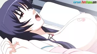 Watch her fuck a sweaty hard cock and have him cum in her mouth almost