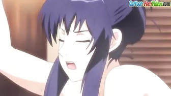 Watch her fuck a sweaty hard cock and have him cum in her mouth almost