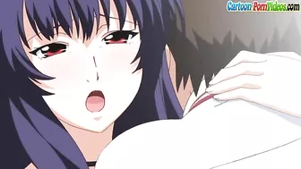 Watch her fuck a sweaty hard cock and have him cum in her mouth almost