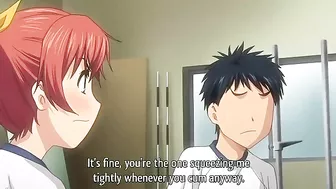 Milking his cock to make him orgasm with power and conviction and cuteness